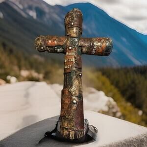 -HOME Stages of Christ Easter Saddle Word Cross L 18” W 11”